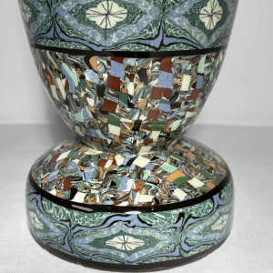 Jean Gerbino in Vallauris, tulip vase in mixed clay on pedestal – France, 20th century