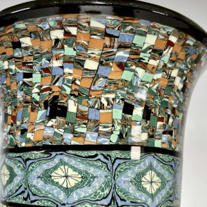 Jean Gerbino in Vallauris, tulip vase in mixed clay on pedestal – France, 20th century