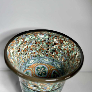 Jean Gerbino in Vallauris, tulip vase in mixed clay on pedestal – France, 20th century