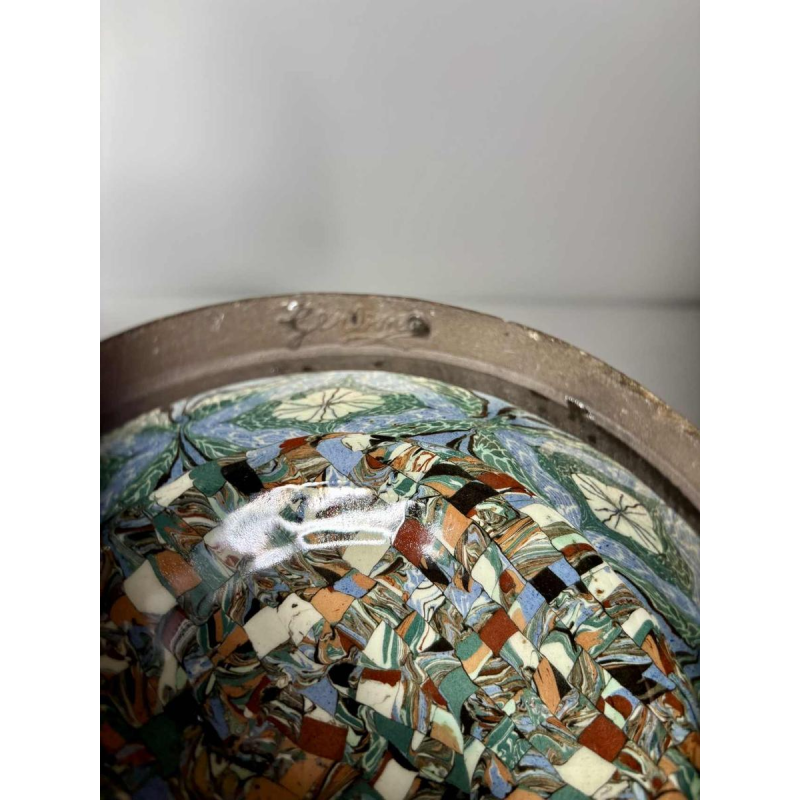 Jean Gerbino in Vallauris, tulpvaas in gemengde klei op voetstuk – Frankrijk, 20e eeuw