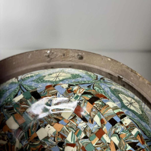 Jean Gerbino in Vallauris, tulip vase in mixed clay on pedestal – France, 20th century