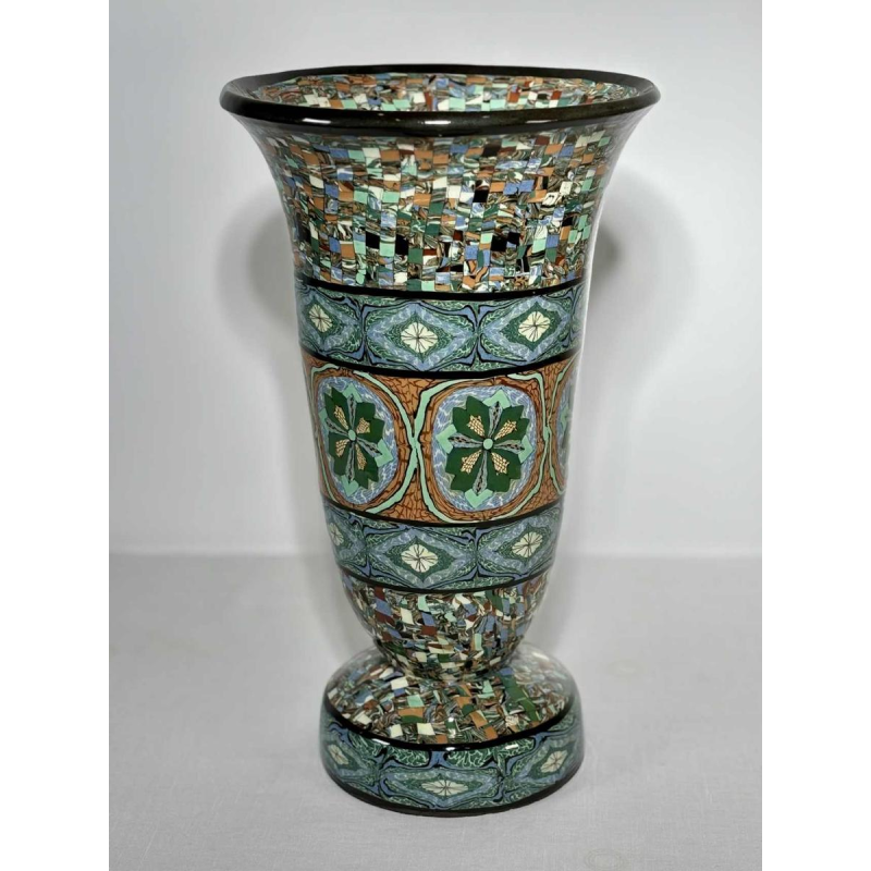 Jean Gerbino à Vallauris, vase tulipe en terre mêlée sur piédouche - France, XXe s