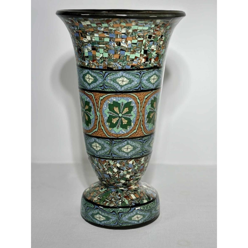 Jean Gerbino à Vallauris, vase tulipe en terre mêlée sur piédouche - France, XXe s