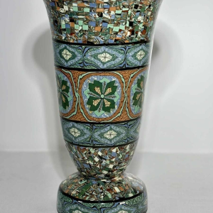 Jean Gerbino à Vallauris, vase tulipe en terre mêlée sur piédouche - France, XXe s