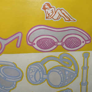 LOUIS-MARIE LONDOT "voir et revoir" Belgisch Pop'Art schilderij Olieverf op doek