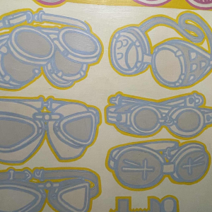 LOUIS-MARIE LONDOT " voir et revoir " tableau Pop'Art belge Huile sur toile 1970