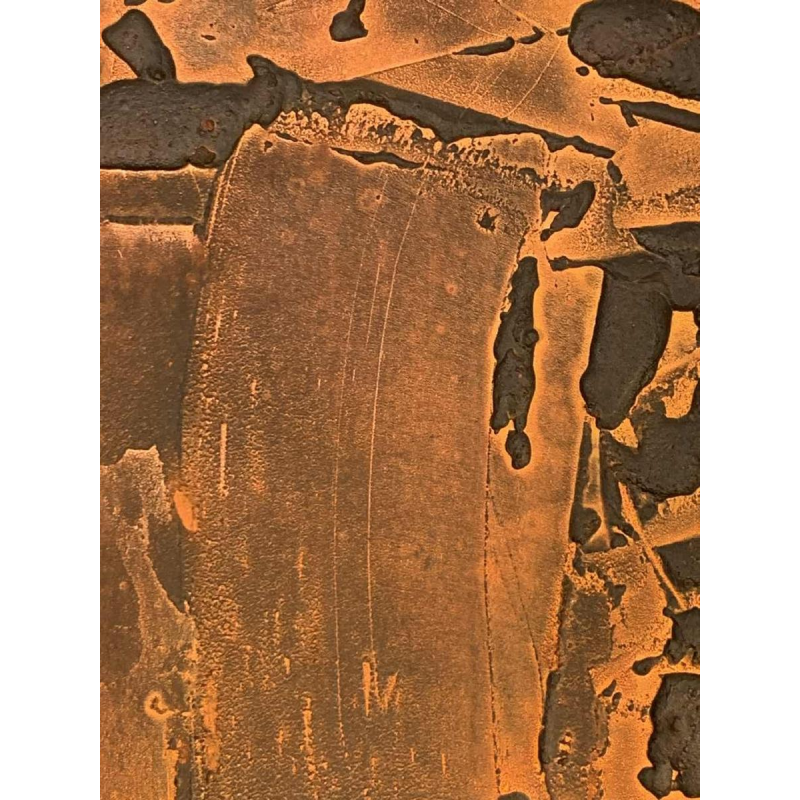 LOUIS-MARIE LONDOT "Matière Rouille" 1962, Abstract painting with concerts