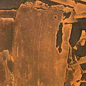 LOUIS-MARIE LONDOT "Matière Rouille" 1962, Abstract schilderij met concerties