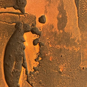 LOUIS-MARIE LONDOT "Matière Rouille" 1962, Abstract painting with concerts