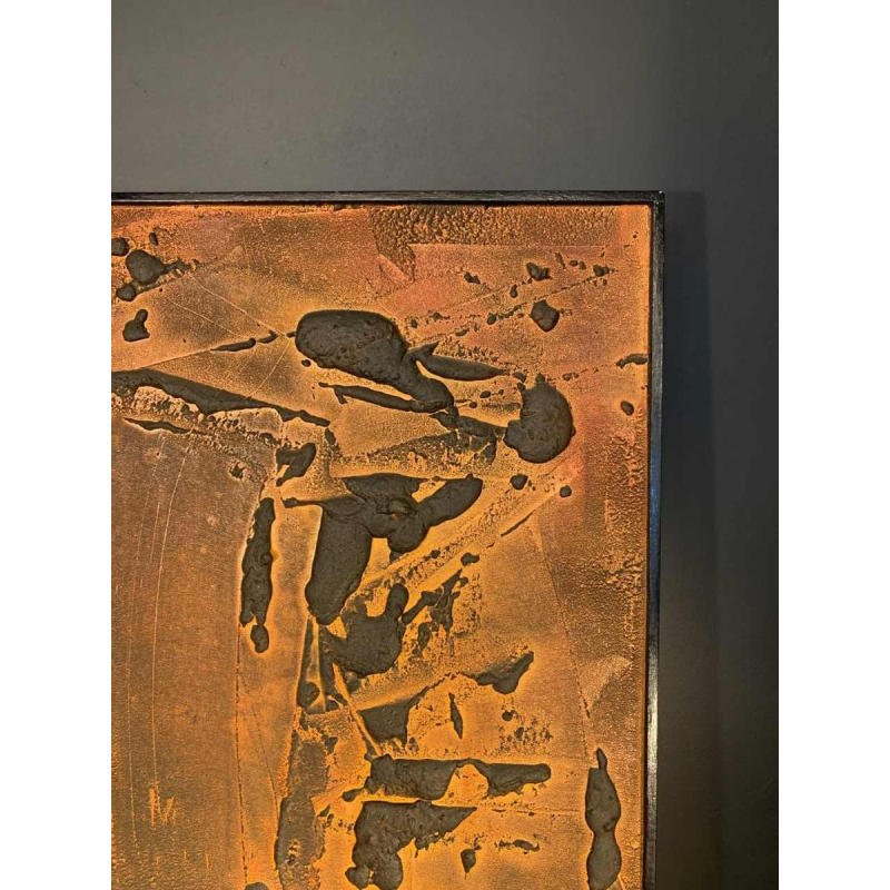 LOUIS-MARIE LONDOT "Matière Rouille" 1962, Abstract painting with concerts