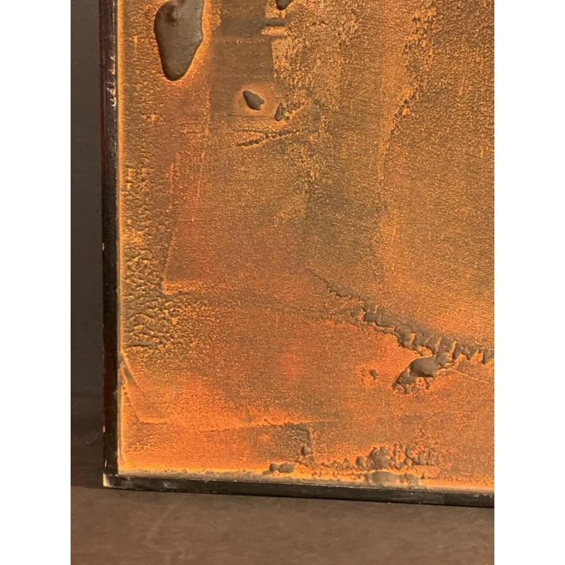 LOUIS-MARIE LONDOT "Matière Rouille" 1962, Abstract schilderij met concerties