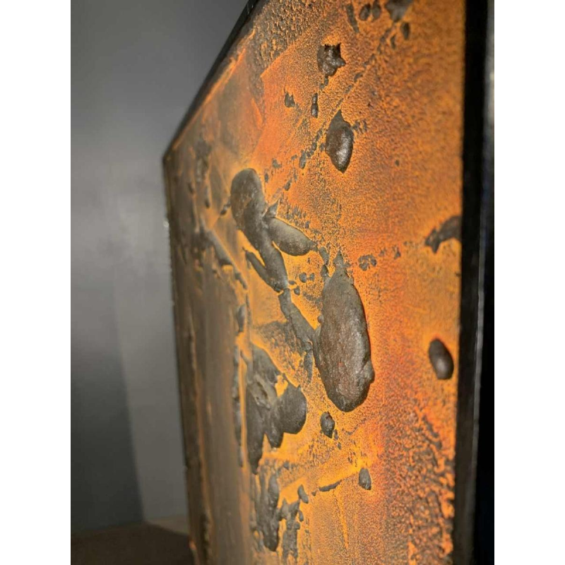 LOUIS-MARIE LONDOT "Matière Rouille" 1962, Abstract schilderij met concerties