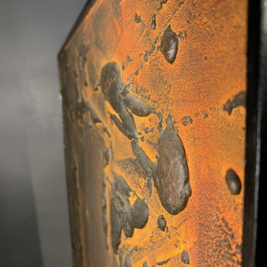 LOUIS-MARIE LONDOT "Matière Rouille" 1962, Tableau abstrait à concertions