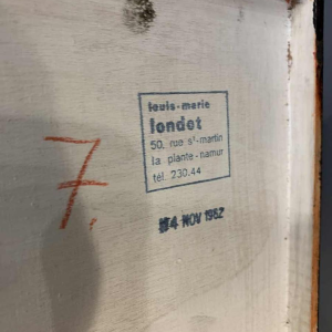 LOUIS-MARIE LONDOT "Matière Rouille" 1962, Tableau abstrait à concertions