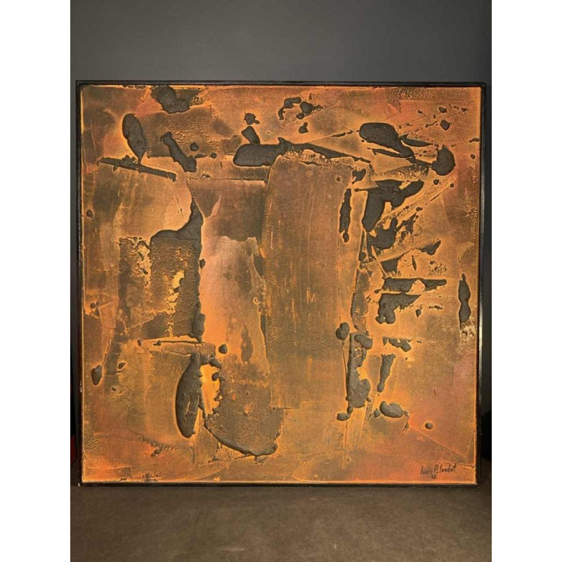 LOUIS-MARIE LONDOT "Matière Rouille" 1962, Abstract painting with concerts