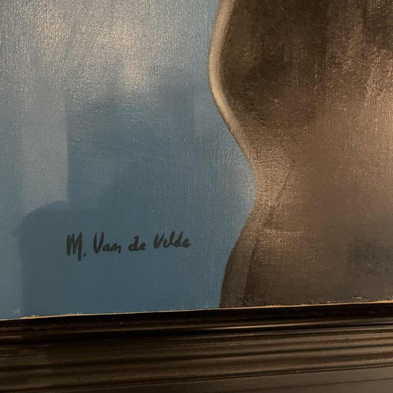 Michel Van de Velde 'Métamorphose marine' realistisch en fantastisch schilderij, olieverf op doek, 1993