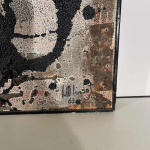 Louis-Marie Londot, tableau abstrait, huile et concrétions sur panneau N°16, 1963