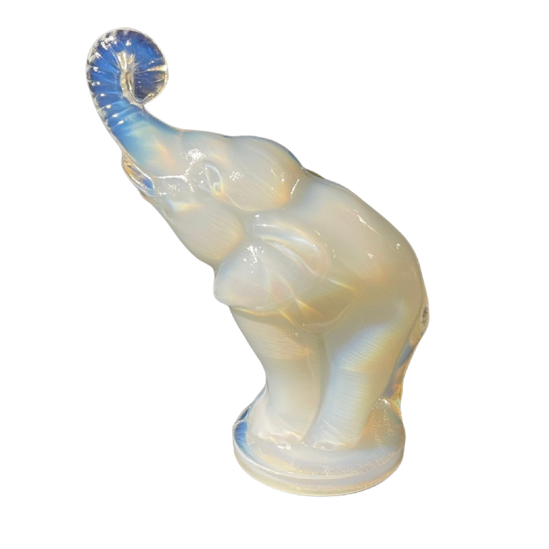 SABINO FRANCE, Sculpture "Ele´phant " Art De´co, Verre Opalescent Pressé Moulé
