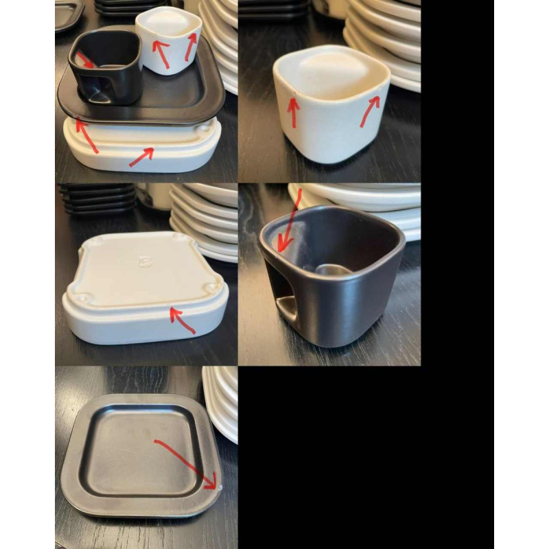 MAKIO HASUIKE par LAVENO RAVELLI “Square“ 88 pce, service à dîner & café céramique, ca 1960