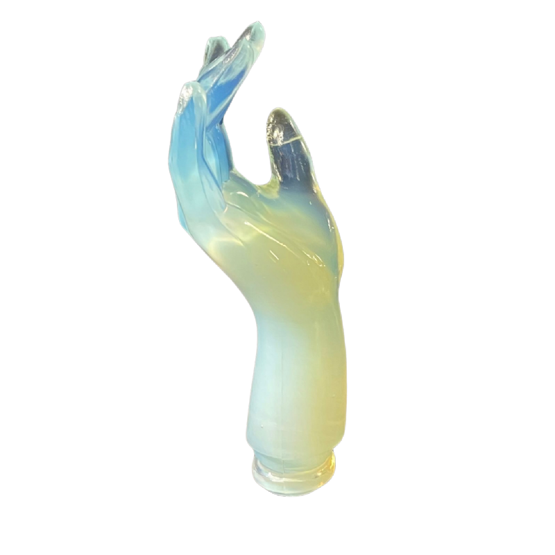 SABINO FRANCE, Art Deco "Hand" sculpturen, geperst gegoten opaalglas, 1930