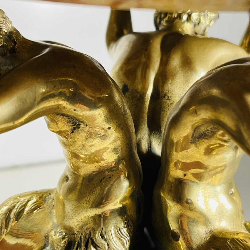 Centre de table aux tritons, sculpture en bronze doré et marbre, XIXe s