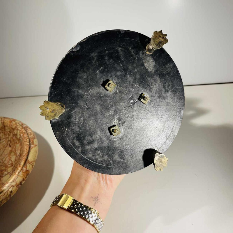 Centre de table aux tritons, sculpture en bronze doré et marbre, XIXe s