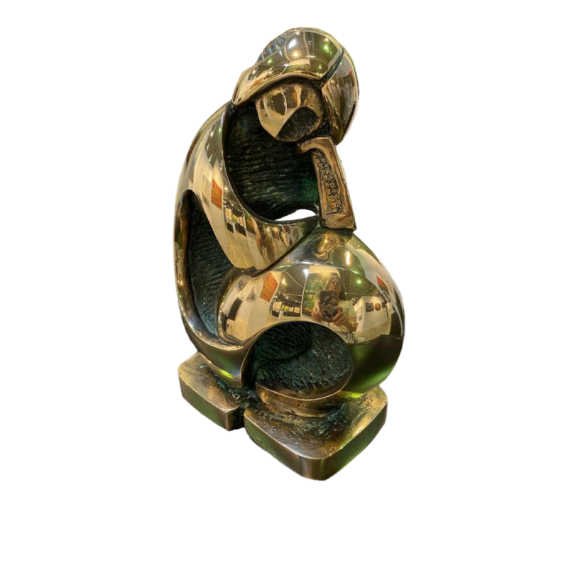 D. Colanzi 'Pensive' sculpture de femme en bronze