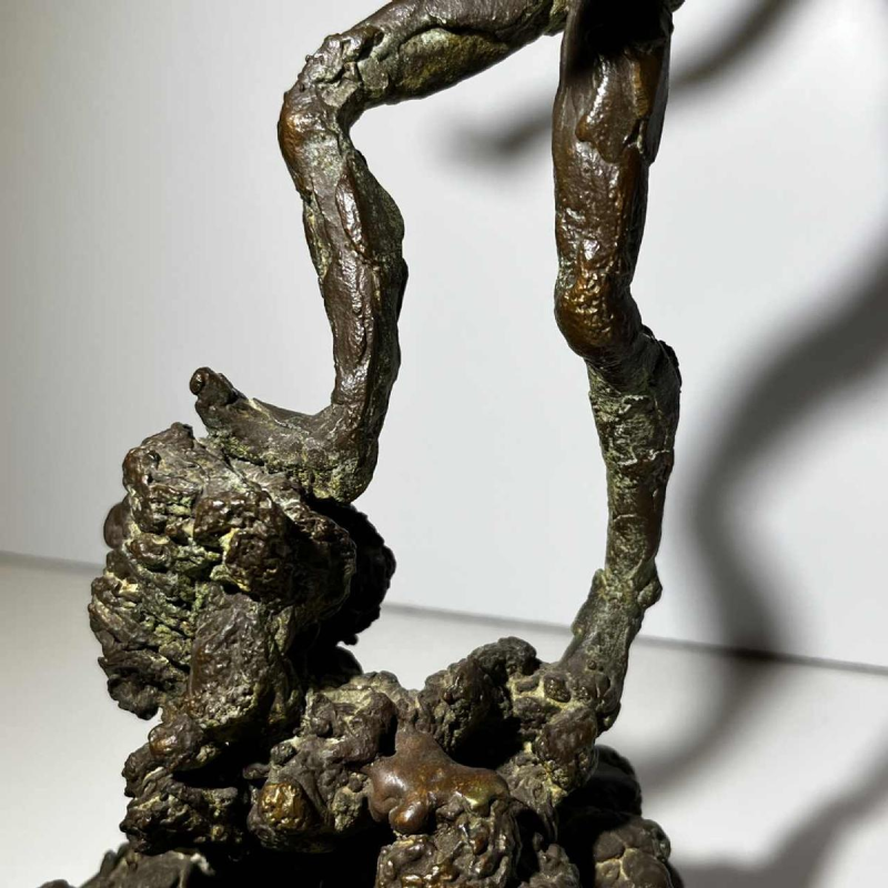 Léon de Pas 'Nu féminin' sculptuur in brons door directe modellering, ca 1980