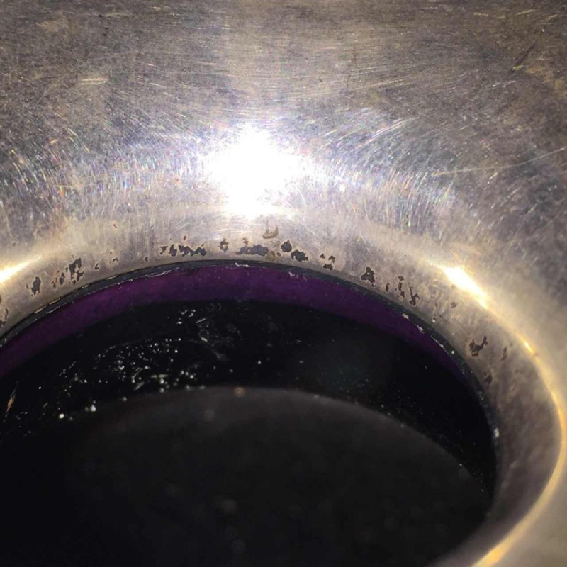 Paul Bernard pour SCAILMONT (attribué), vase verre gravé jet de sable Art Déco moderniste, col argent massif DELHEID, 1930