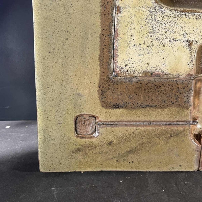 Jean-Michel SAVARY, ceramic sculpture / abstract brutalist wall light, glazed stoneware, 20th century