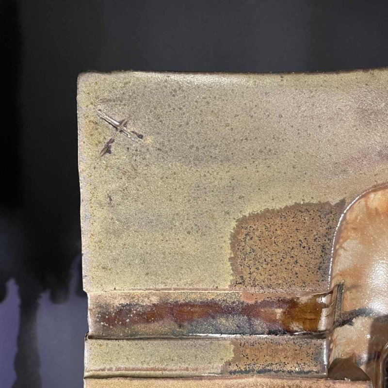 Jean-Michel SAVARY, ceramic sculpture / abstract brutalist wall light, glazed stoneware, 20th century