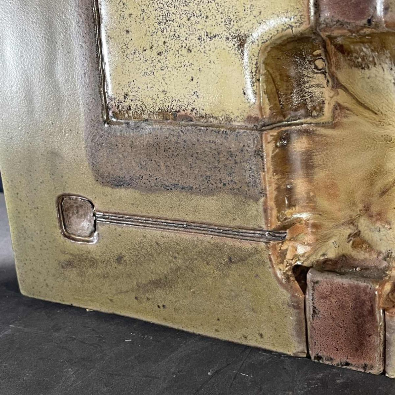 Jean-Michel SAVARY, ceramic sculpture / abstract brutalist wall light, glazed stoneware, 20th century