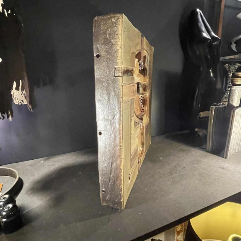 Jean-Michel SAVARY, keramische sculptuur / abstract brutalistische wandlamp, geglazuurd steengoed, 20e eeuw