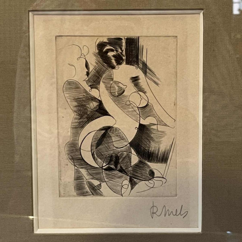 RENÉ MELS (Meulemans) 1 ingelijste set van 3 x abstract expressionistische etsen, ca 1945