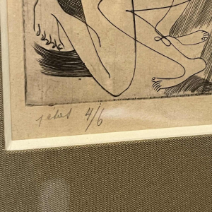 RENÉ MELS (Meulemans) 1 ingelijste set van 3 x abstract expressionistische etsen, ca 1945