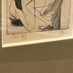 RENÉ MELS (Meulemans) 1 ingelijste set van 3 x abstract expressionistische etsen, ca 1945