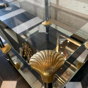 Paire de tables basses / Chevets ' coquillage ' style Hollywood Regency, 1970s