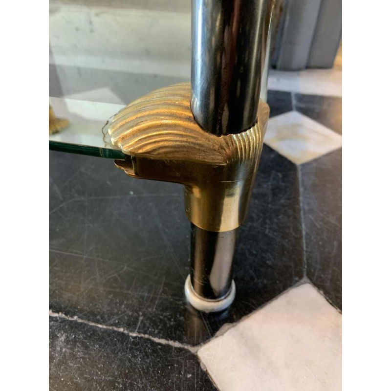 Paar salontafels / nachtkastjes in Hollywood Regency-stijl 'Seashell', jaren 70