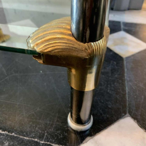 Paar salontafels / nachtkastjes in Hollywood Regency-stijl 'Seashell', jaren 70