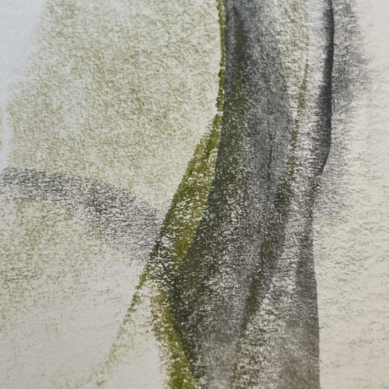 GEORGES (Géo) DE VLAMYNCK 'Nu de Femme Abstrait H' schilderij / gemengde techniek, houtskool, inkt en krijt op nat papier