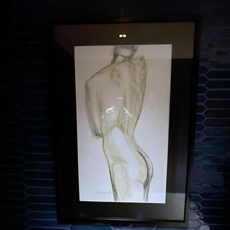 GEORGES (Géo) DE VLAMYNCK 'Abstract Female Nude H' mixed media painting, charcoal and chalk ink on wet paper