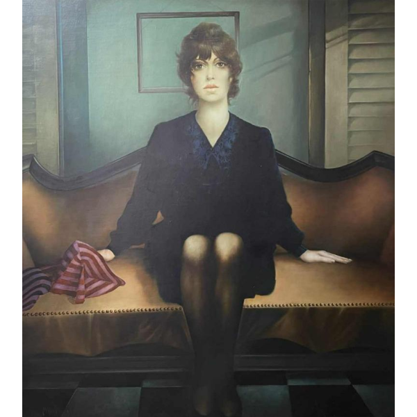 MACKOWIAK ERWIN " Mélancolie du soir 1985" tableau / peinture Pop Art belge