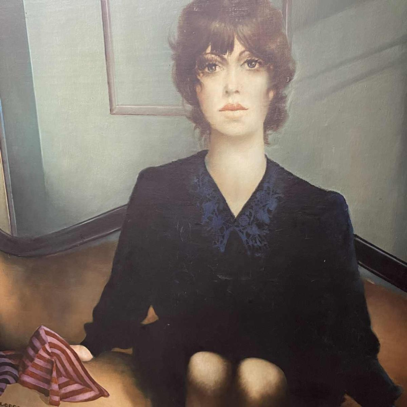 MACKOWIAK ERWIN " Mélancolie du soir 1985 " painting / Belgian Pop Art