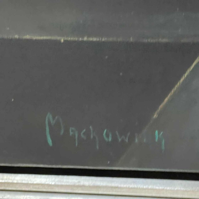 MACKOWIAK ERWIN " Mélancolie du soir 1985" tableau / peinture Pop Art belge