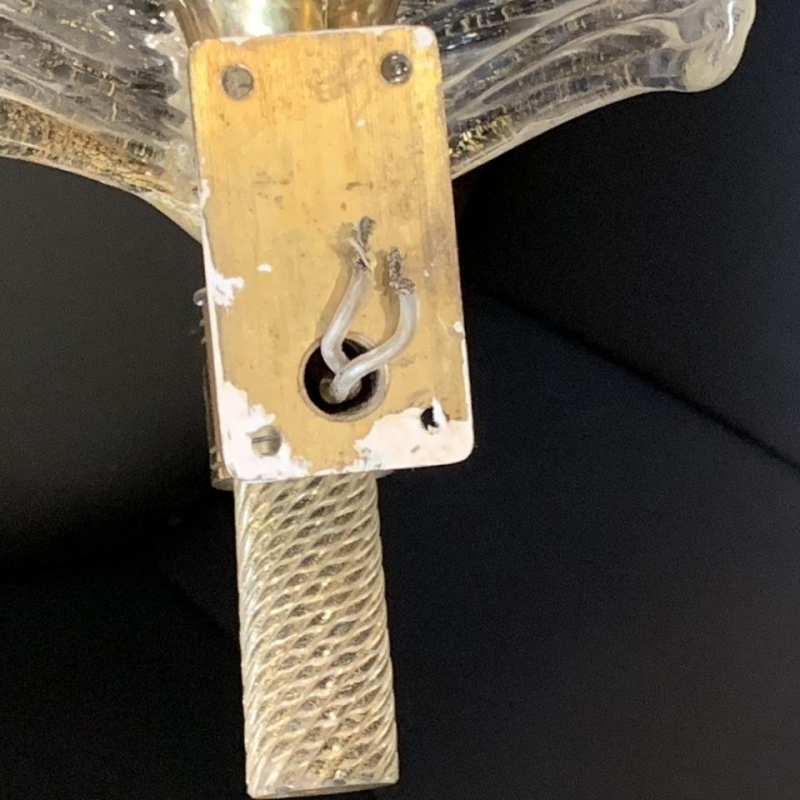 Toegeschreven aan André ARBUS: paar veren wandlampen van VERONESE (Parijs - Murano)