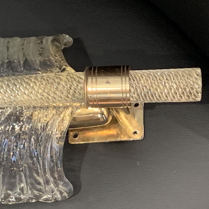 Toegeschreven aan André ARBUS: paar veren wandlampen van VERONESE (Parijs - Murano)