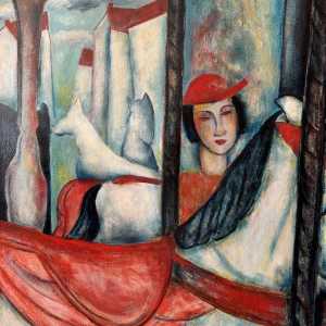 Marcel HOCQ (1933-2021): "Le carrousel galopant » peinture