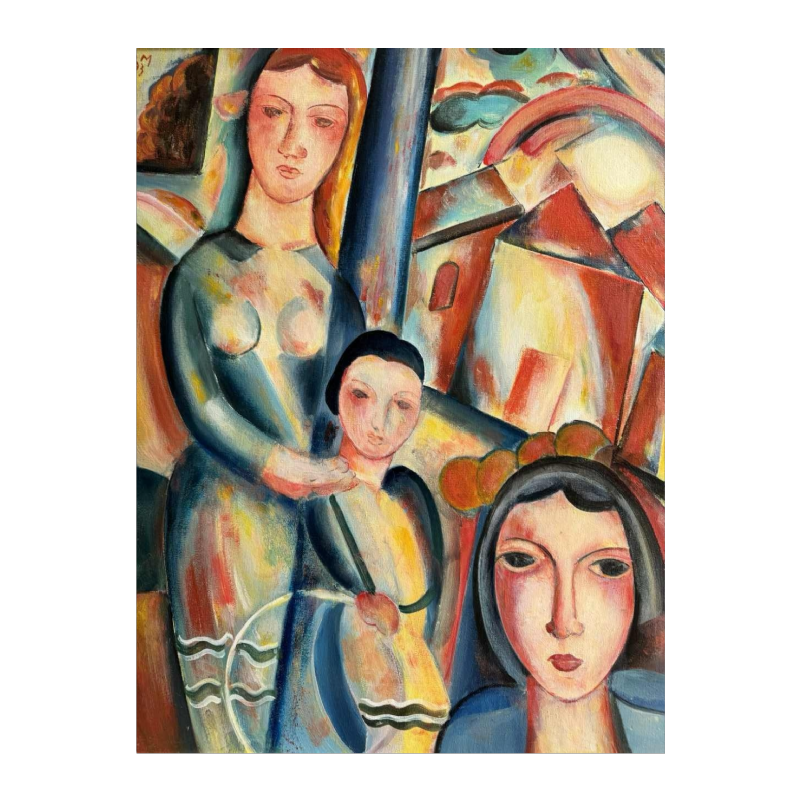 Marcel HOCQ (1933-2021): "Au square» peinture