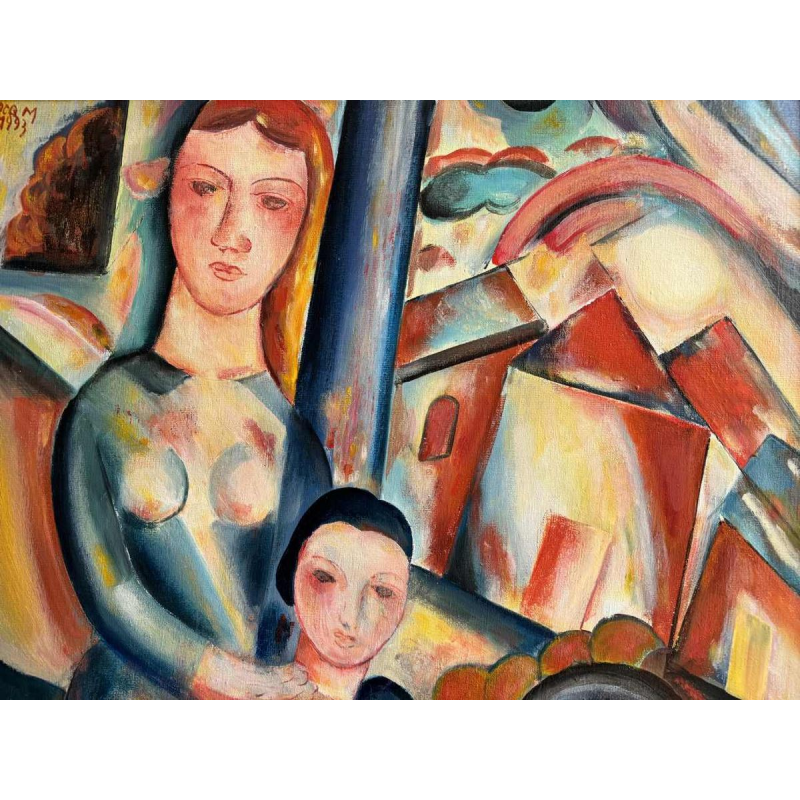 Marcel HOCQ (1933-2021): " De square » schilderij