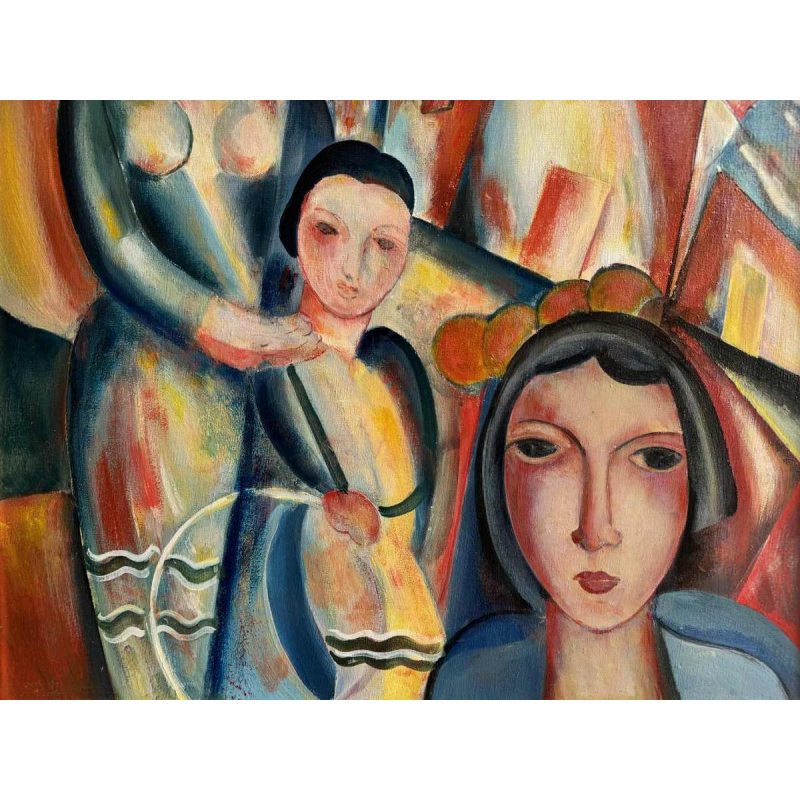 Marcel HOCQ (1933-2021): "Au square» peinture